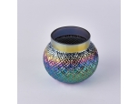 Iridescent plating glass candle jar