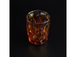 Iridescent shiny glass candle holder