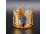 Leaf Pattern Decal glass candle holder