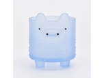 Lovely Piggy Glass Candle Holder Candles Jars Blue 412ML