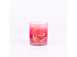 Luxury custom red christmas decal glass candle jar candle vessels for candle making