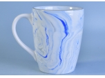 Marbled texture natural style ceramic water milk cup blue