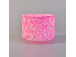 New process like Snow and ice melting pink glass candle holder