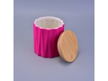 Pink cylinder ceramic jar for candles