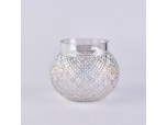 Plating glass candle holder white color