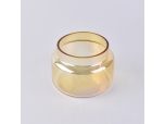 Popular glass candle holder in iridescent effect home decoration