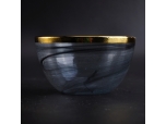 Popular small glass candle bowls with gold rim