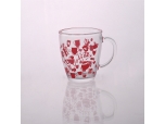 Red printing glass tea mug