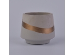 Retro design gold ring cement candle holder