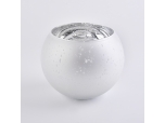 Round mercury electroplating frosted painting white glass candle jars Christmas home decor