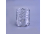 Silvery electro-erosion straight glass candle vessel