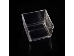 Square large size glass candle jar