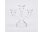 Supply Clear Triple Glass Candlesticks Home Decoration