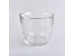 Transparent large capacity glass candle vessel