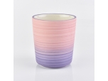 V shaped colorful glazing 347ml ceramic candle holders