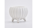 White ceramic candle holder with stand for home decor ceramic candlestick soy wax holder