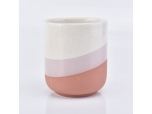 curved bottom colorful ceramic candle jar