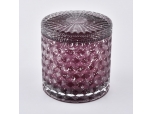 diamond cut glass candle jars with lids