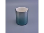 faded blue ceramic candle holder 12oz