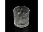 glass candle jar woven pattern clear candle container