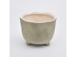 green matte footed ceramic jar 840ml