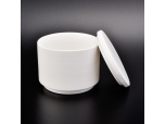 hot sales round shape white ceramic candle jar with lid