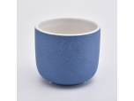 matte blue ceramic candle holders with round bottom