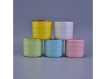 matte embossed cyliner ceramic vessel for candles