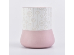 pink ceramic candle jar with unique pattern