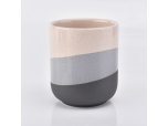 pink grey black 3-color round ceramic jar for candle making