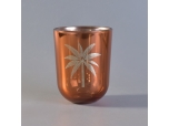 rose golden plating laser glass candle holder