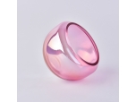 Semitransparent ion plating pink glass candle holder