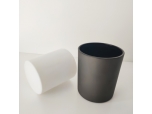 white and black glass candle jars cylinder shape