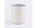 white electroplating glass candle holder with line draw