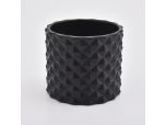 woven pattern black candle jars